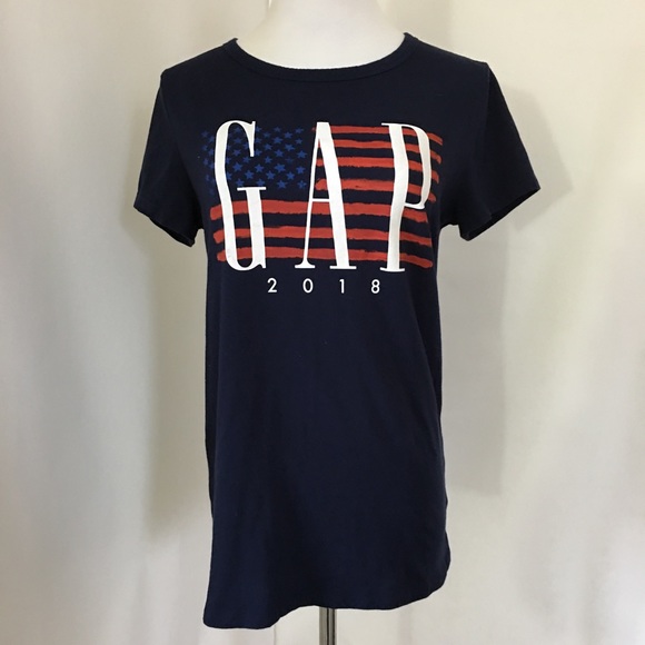 GAP America Flag 2018 Graphic Navy T Shirt Tee M - Picture 2 of 4